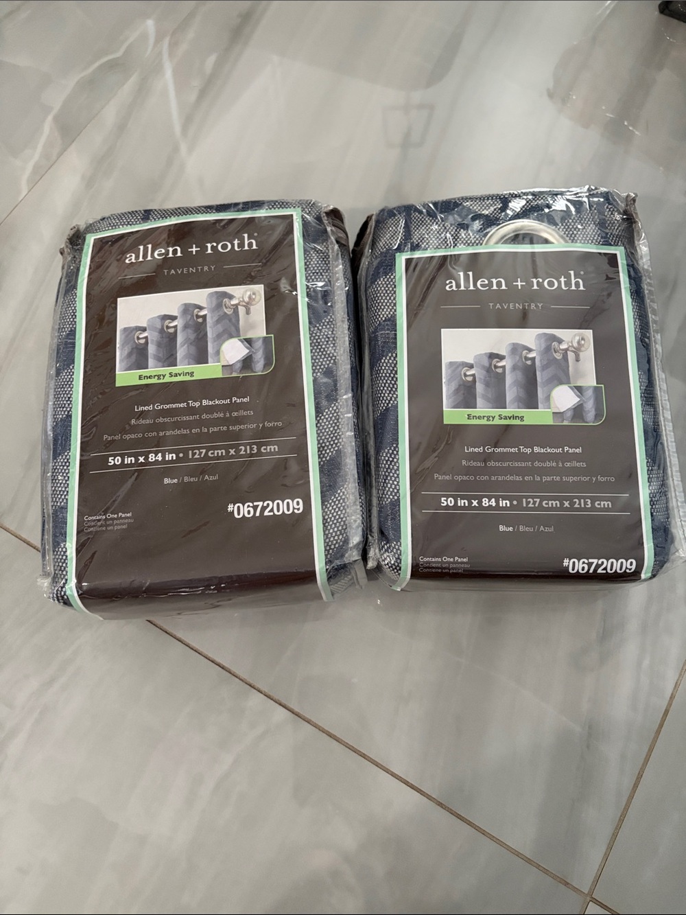 allen + roth Lined Grommet Top Blackout Curtain Panels - Blue